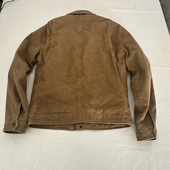 Levis Trucker Jacket Mens Small Brown Cotton Twill Full Zip Quilted Lined - Picture 8 of 16